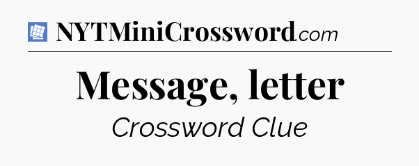 Message, letter Puzzle Page Crossword Clue