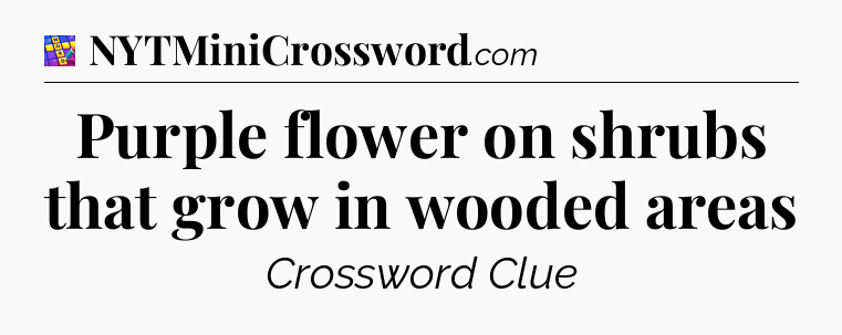 Purple flower on shrubs that grow in wooded areas Codycross