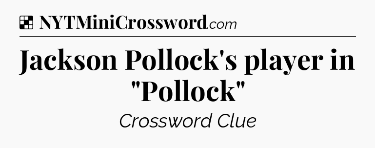 Solution: Jackson Pollock's player in 