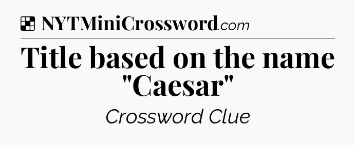 Solution: Title based on the name 