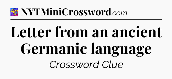 Letter from an ancient Germanic language Codycross