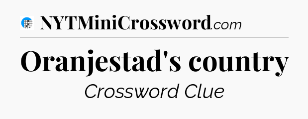 Oranjestad's country Crossword Clue