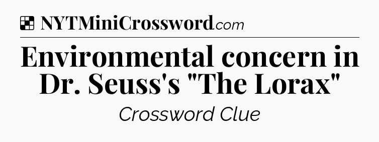 Solution: Environmental concern in Dr. Seuss's 