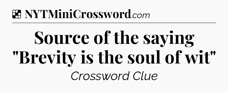 Solution: Source of the saying 