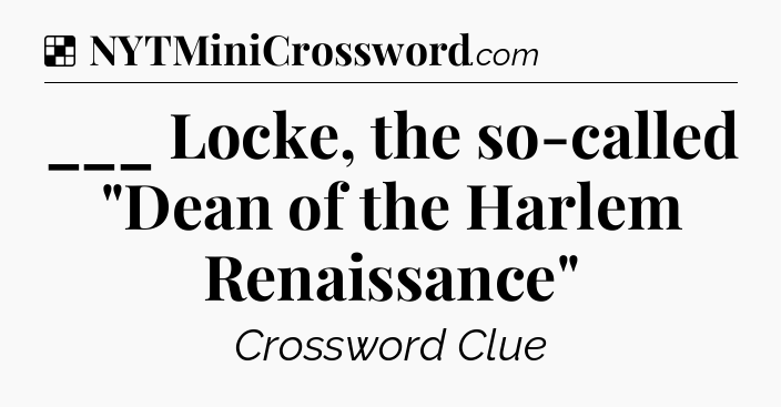 Solution: ___ Locke, the so-called 
