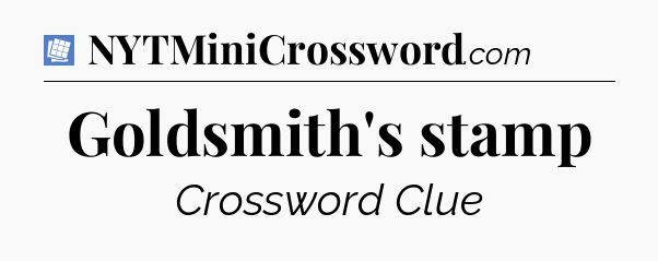 Goldsmith's stamp Puzzle Page Crossword Clue