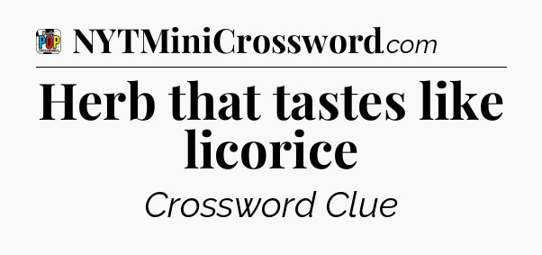 Herb that tastes like licorice Crossword Clue