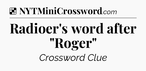 Solution: Radioer's word after 