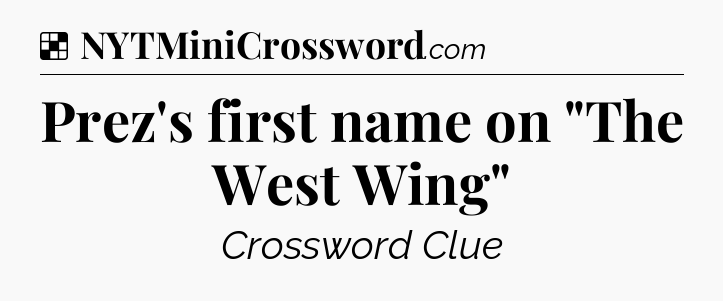 Solution: Prez's first name on 