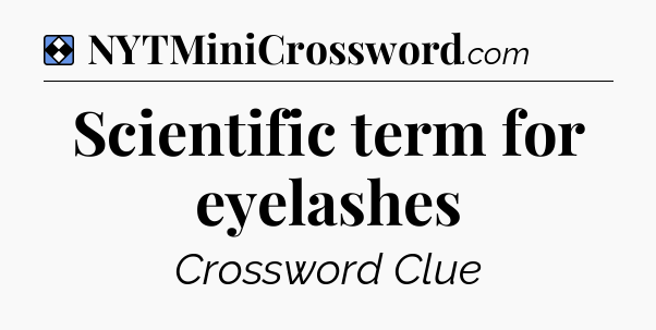 Solution: Scientific term for eyelashes - NYT Mini Crossword