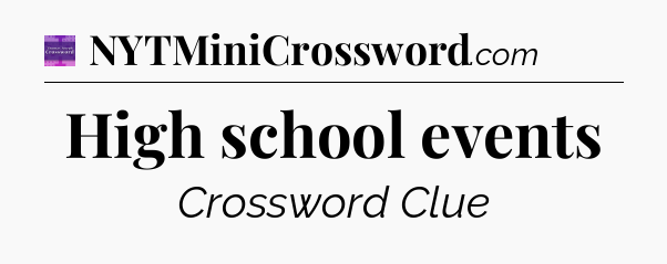 High school events - Thomas Joseph Crossword