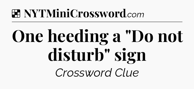 Solution: One heeding a 