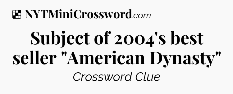 Solution: Subject of 2004's best seller 