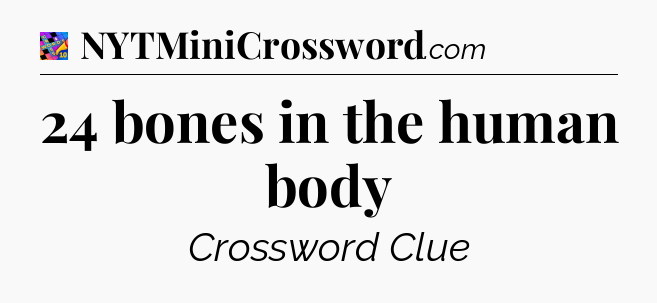 24 bones in the human body Crossword Clue