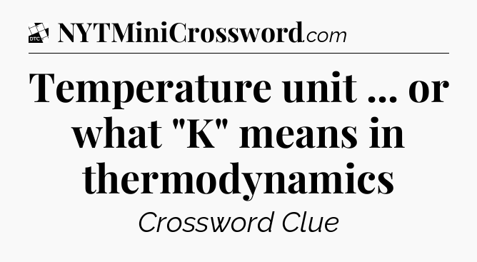 Temperature unit ... or what 