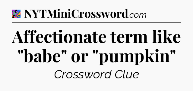 Affectionate term like 