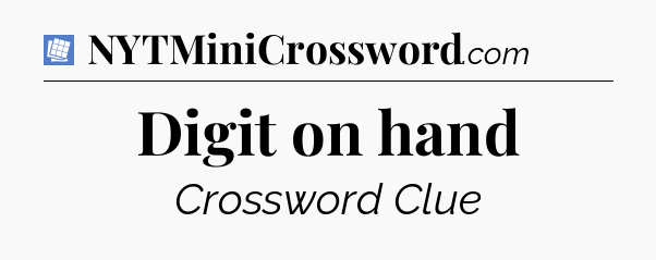 Digit on hand Puzzle Page Crossword Clue
