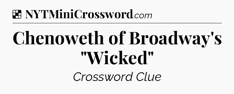 Solution: Chenoweth of Broadway's 