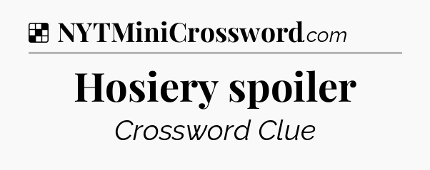 Solution: Hosiery spoiler - NYT Crossword