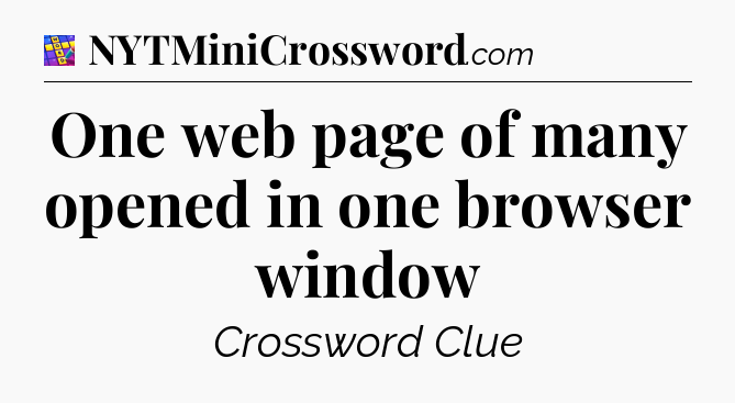 One web page of many opened in one browser window Codycross
