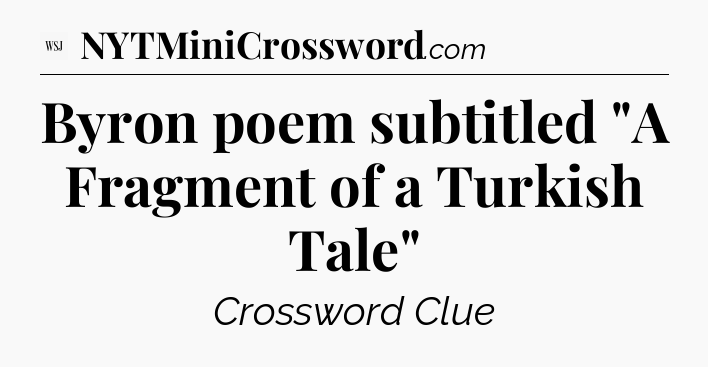 Byron poem subtitled 