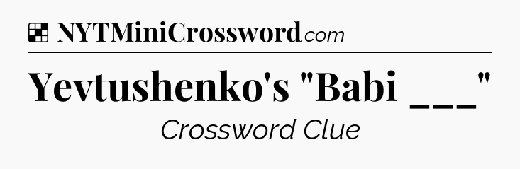 Solution: Yevtushenko's 