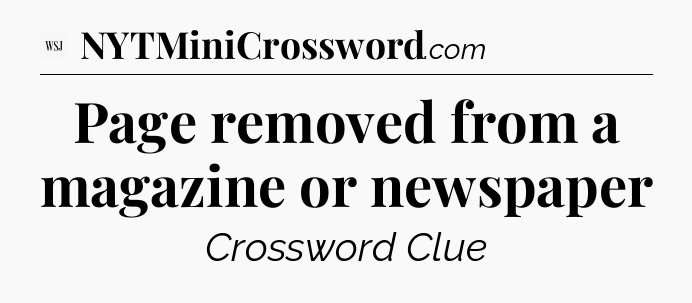 Page removed from a magazine or newspaper - WSJ Crossword