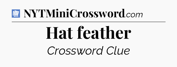 Hat feather Puzzle Page Crossword Clue