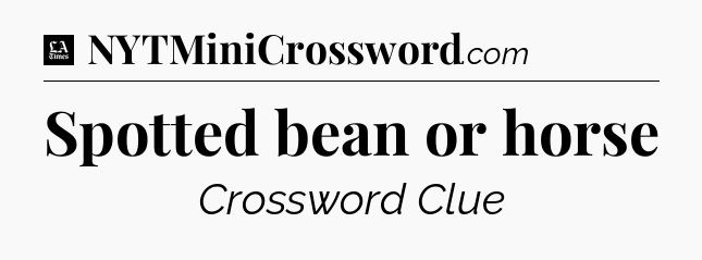 Spotted bean or horse - LA Times Crossword