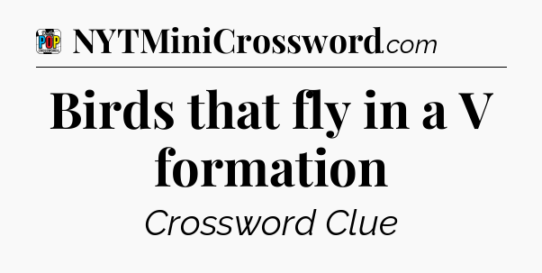 Birds that fly in a V formation Crossword Clue