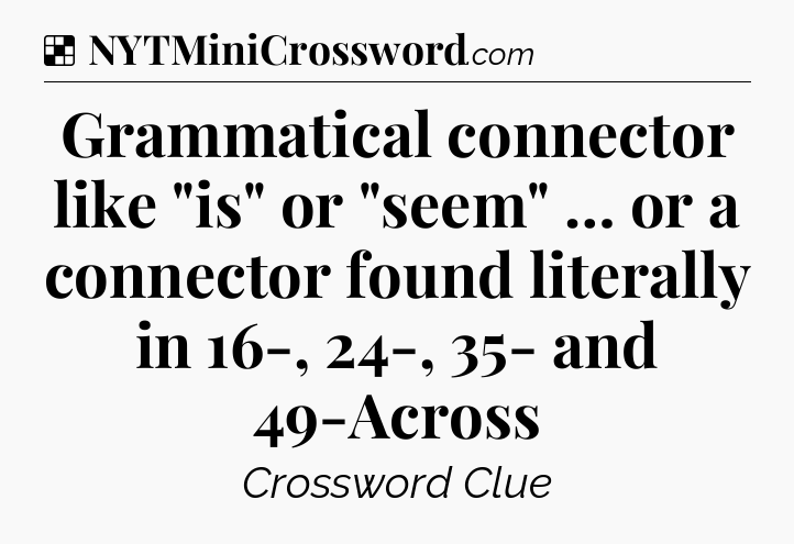 Solution: Grammatical connector like 