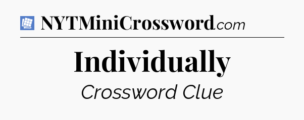 Individually Puzzle Page Crossword Clue