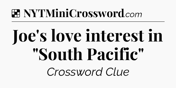 Solution: Joe's love interest in 