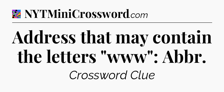 Address that may contain the letters 