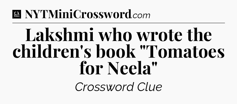 Lakshmi who wrote the children's book 