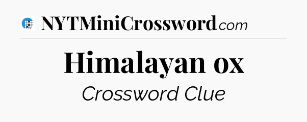 Himalayan ox Crossword Clue