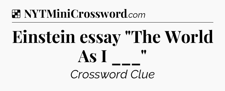 Solution: Einstein essay 