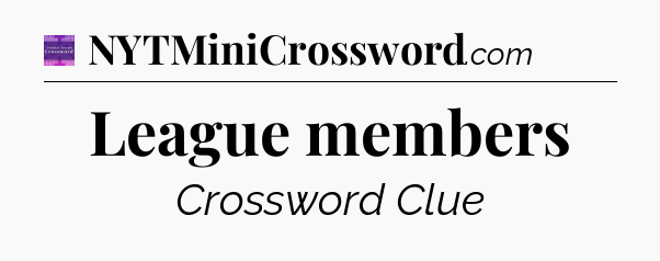 League members - Thomas Joseph Crossword