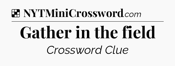 Solution: Gather in the field - NYT Crossword