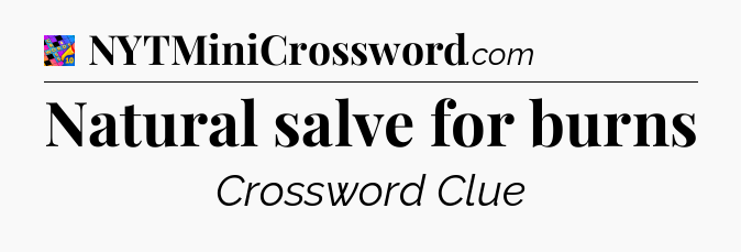 Natural salve for burns Crossword Clue