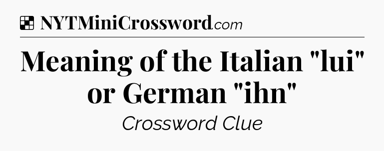 Solution: Meaning of the Italian 