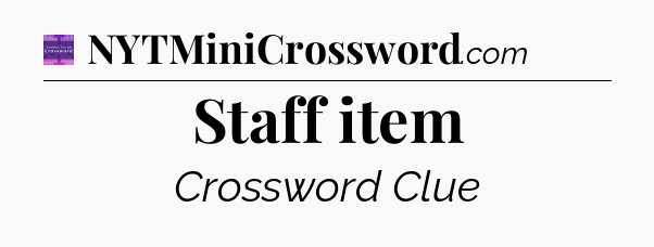 Staff item - Thomas Joseph Crossword