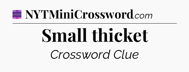 Small thicket - Thomas Joseph Crossword