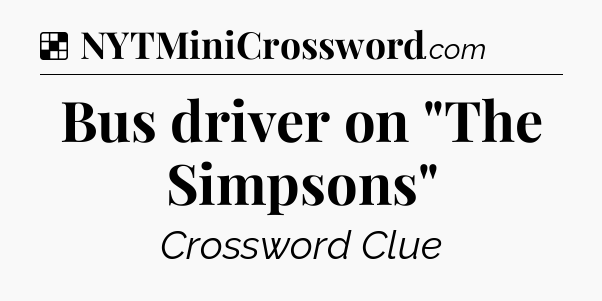 Solution: Bus driver on 