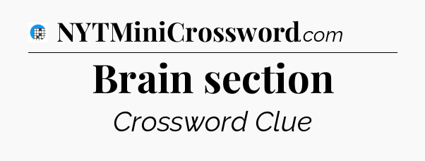 Brain section Crossword Clue