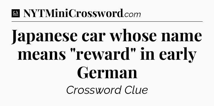 Japanese car whose name means 