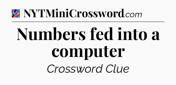 Numbers fed into a computer Crossword Clue