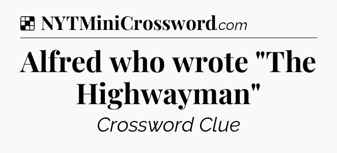 Solution: Alfred who wrote 