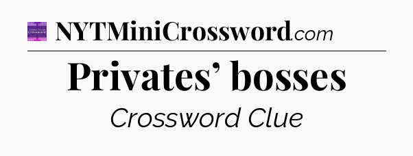 Privates’ bosses - Thomas Joseph Crossword