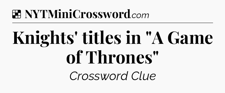 Solution: Knights' titles in 